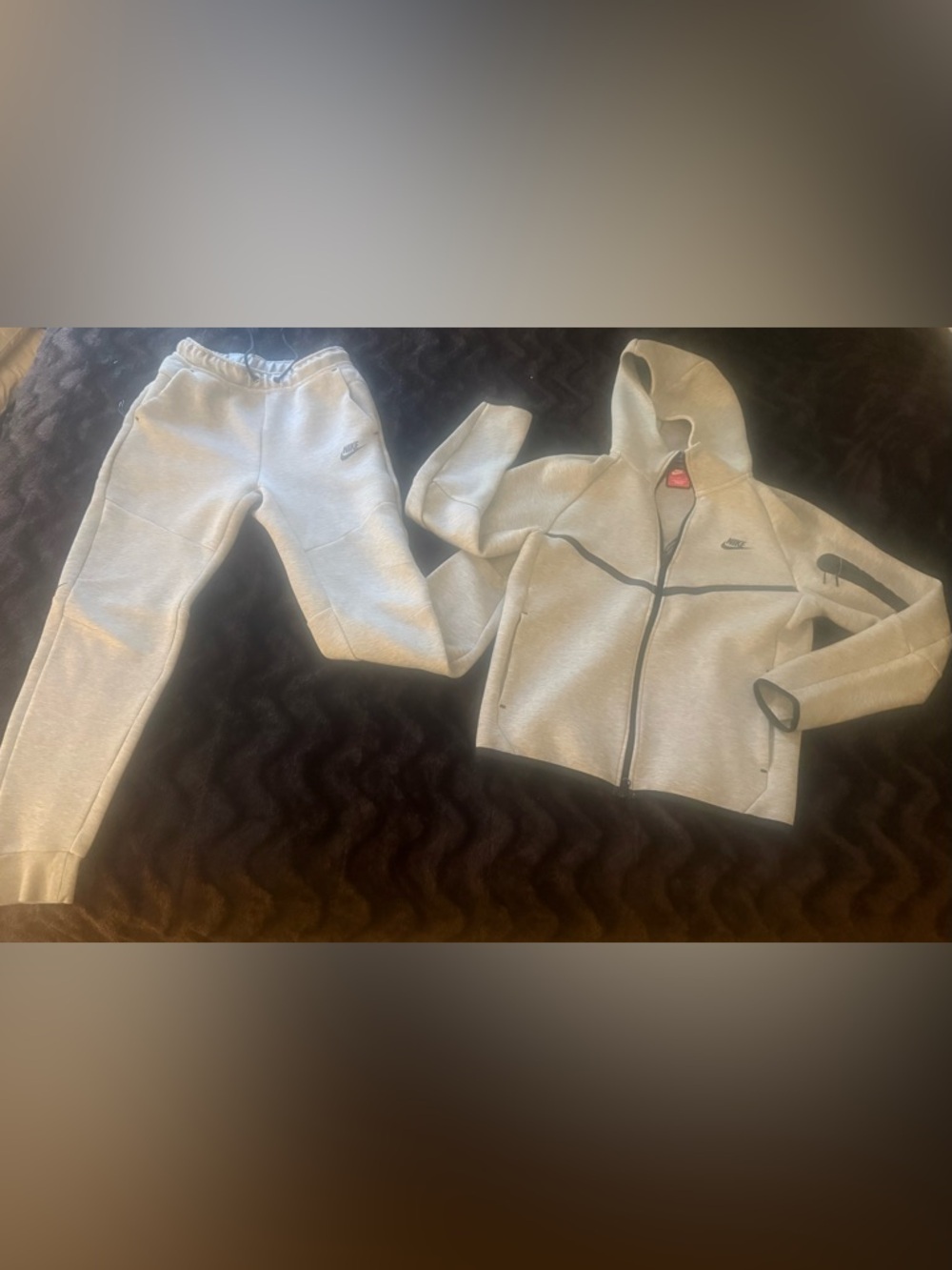 Nike Windrunner Tech Light Gray Hooded Zip Sweatshirt Tracksuit